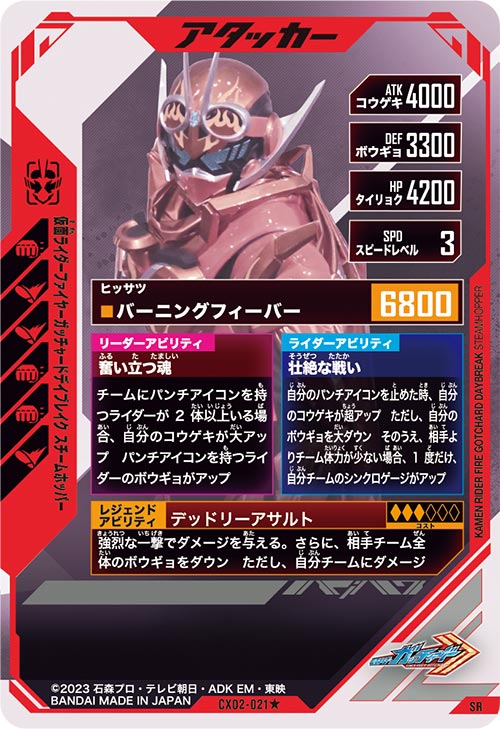 仮面ライダーファイヤーガッチャードデイブレイク スチームホッパー アタッカー