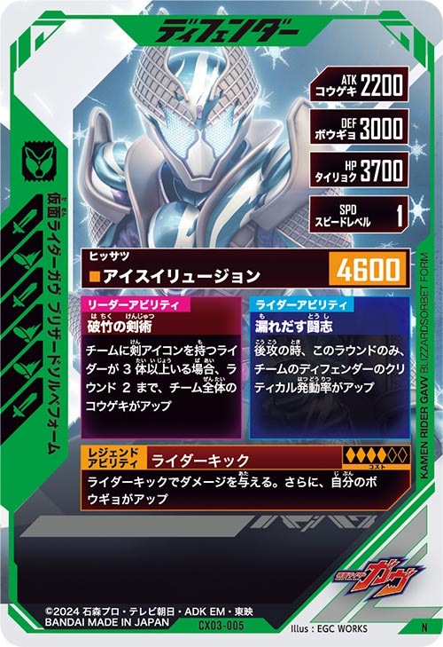 仮面ライダーガヴ ブリザードソルベフォーム ディフェンダー