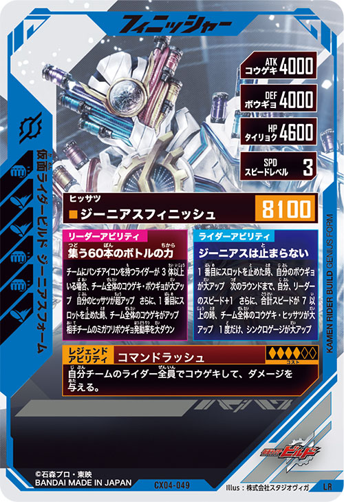 仮面ライダービルド ジーニアスフォーム フィニッシャー