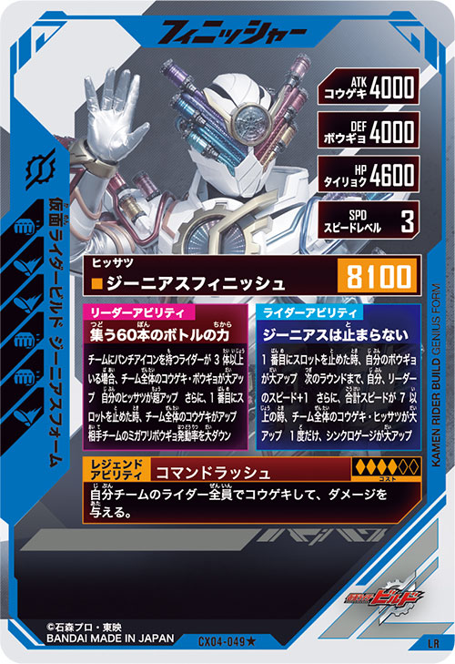 仮面ライダービルド ジーニアスフォーム フィニッシャー