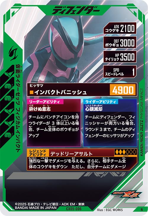 仮面ライダーゼッツ フィジカムインパクト ディフェンダー