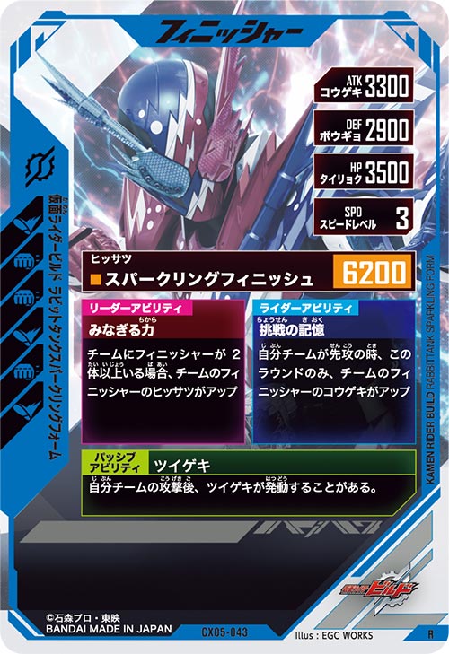 仮面ライダービルド ラビットタンクスパークリングフォーム フィニッシャー