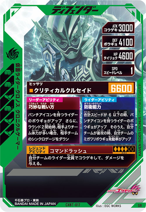 仮面ライダークロノス クロニクルゲーマー ディフェンダー