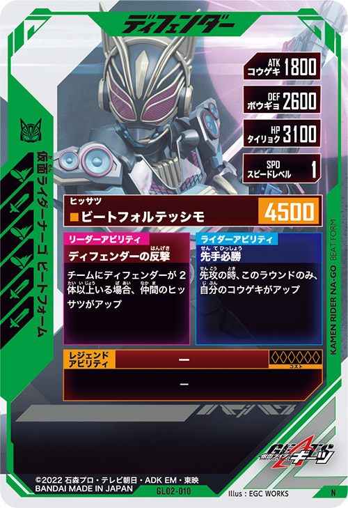 仮面ライダーナーゴ　ビートフォーム ディフェンダー