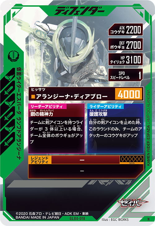 仮面ライダーエスパーダ ランプドアランジーナ ディフェンダー