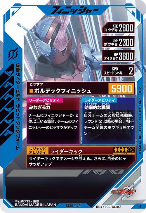 仮面ライダービルド ラビットタンクフォーム フィニッシャー