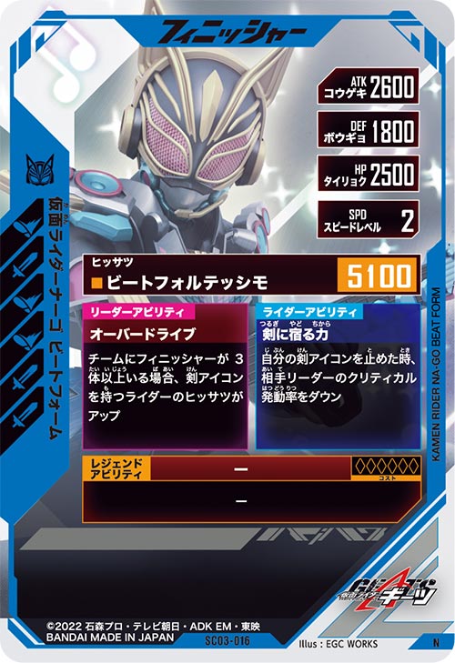 仮面ライダーナーゴ ビートフォーム フィニッシャー