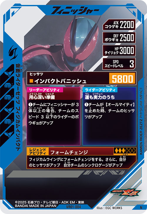 仮面ライダーゼッツ フィジカムインパクト フィニッシャー
