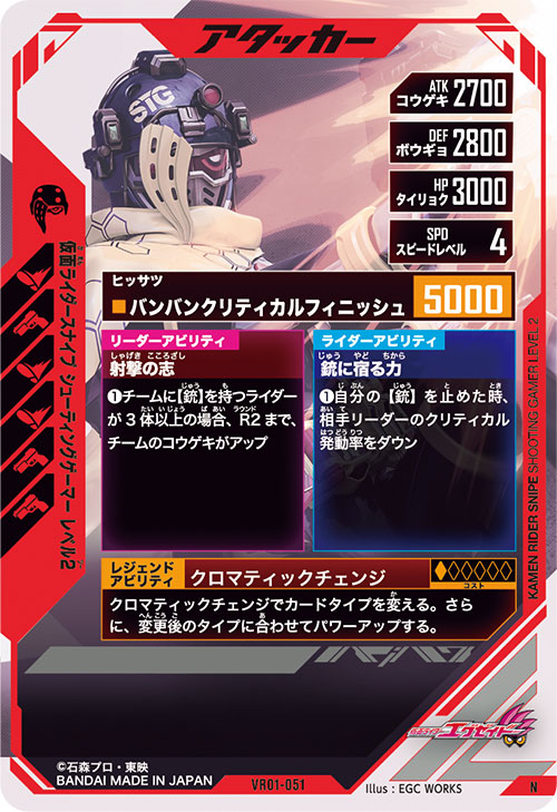 仮面ライダースナイプ シューティングゲーマー レベル2 アタッカー