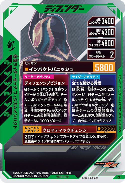 仮面ライダーゼッツ フィジカムインパクト ディフェンダー