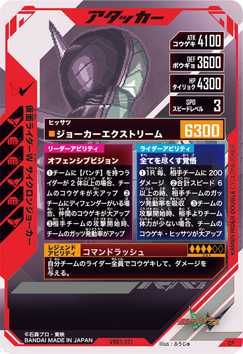 仮面ライダーW サイクロンジョーカー アタッカー