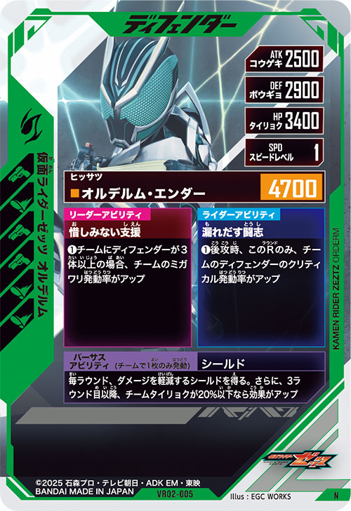 仮面ライダーゼッツ オルデルム ディフェンダー