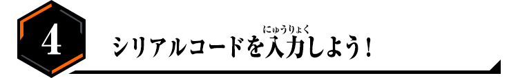 4.シリアルコードを入力しよう！