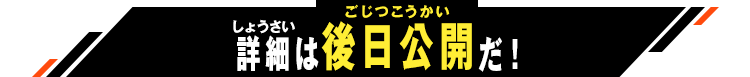 詳細は後日公開だ！