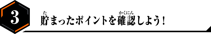 貯まったポイントを確認しよう！