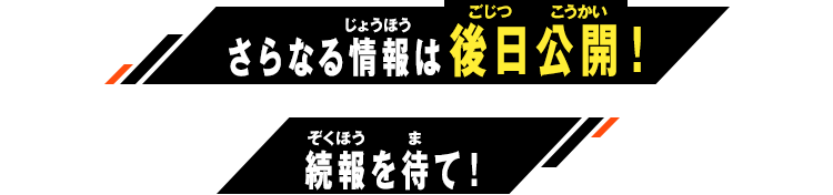 さらなる情報は後日公開！続報を待て！
