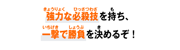 強力な必殺技を持ち、一撃で勝負を決めるぞ！