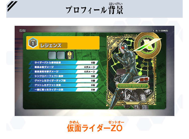 プロフィール背景 仮面ライダーZO