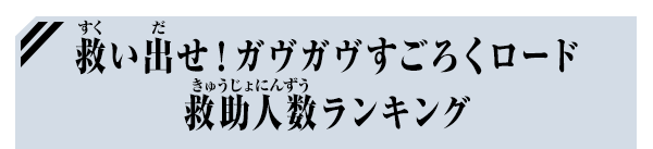 救い出せ！ガヴガヴすごろくロード 救助人数ランキング
