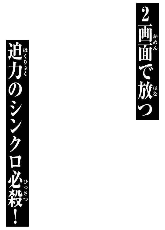 2画面で放つ迫力のシンクロ必殺！